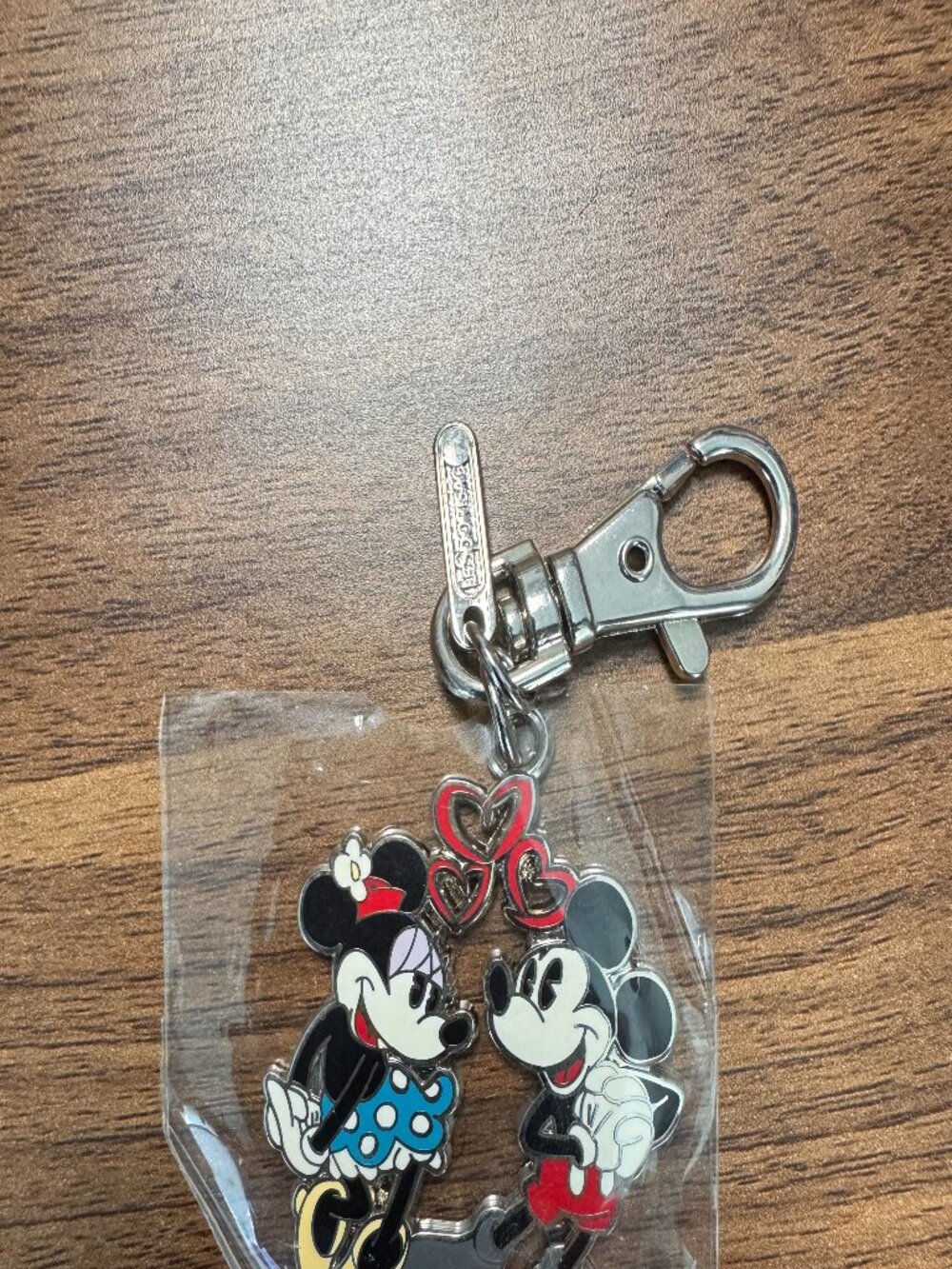 LeSportsac x Disney Mickey Minnie Kissing Enamel Bag Charm Keychain